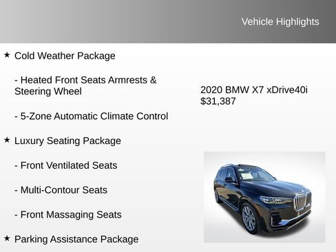 Used 2020 BMW X7 xDrive40i w/ Premium Package image 12