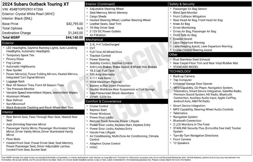 Used 2024 Subaru Outback Touring XT AWD/4WD image 6