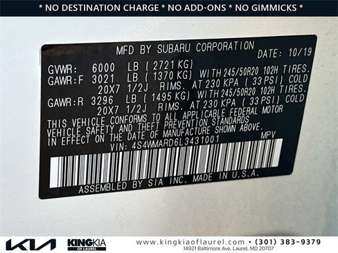 Used 2020 Subaru Ascent Touring w/ Popular Package #2A image 31