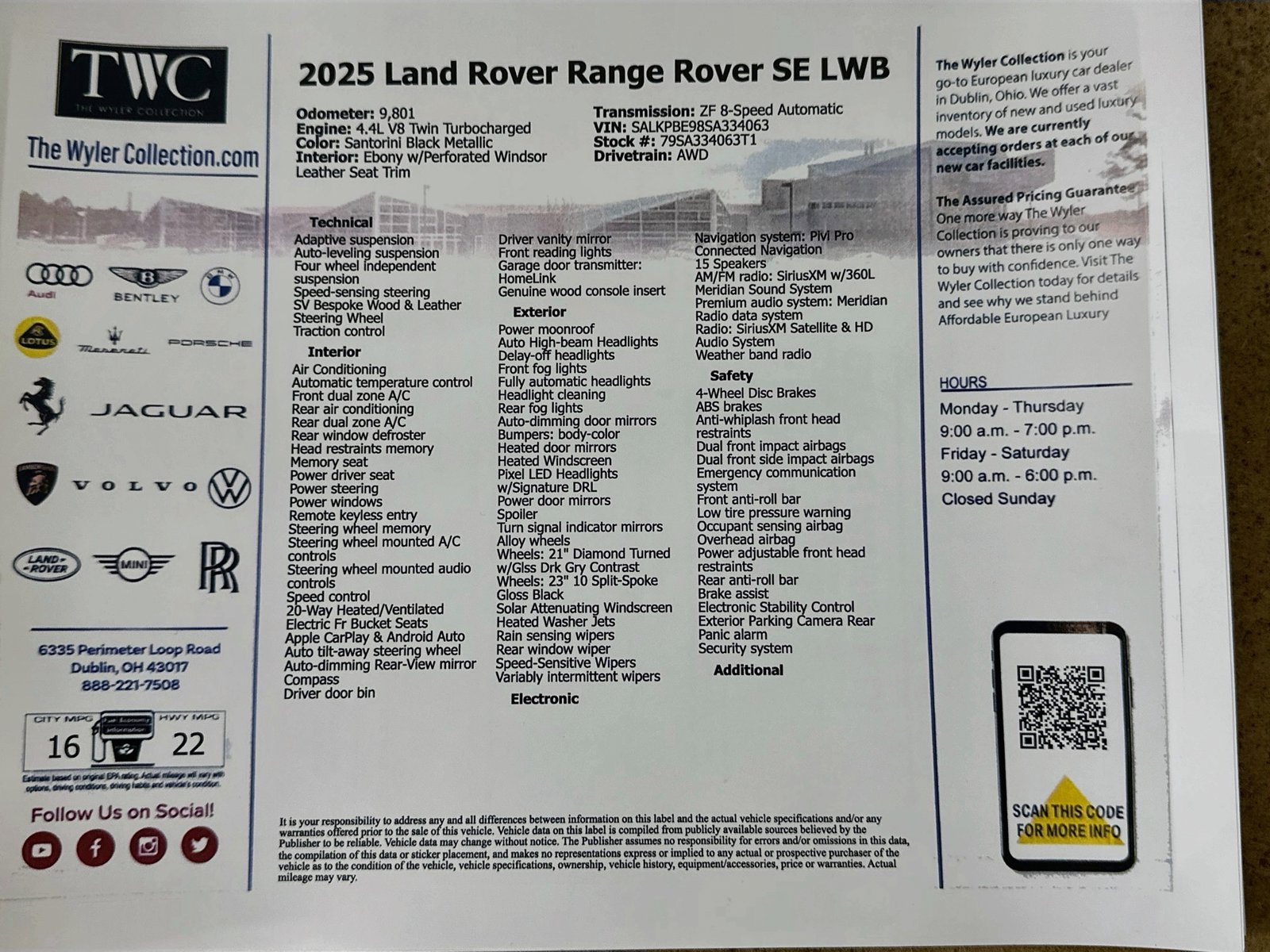 Used 2025 Land Rover Range Rover Long Wheelbase SE AWD/4WD image 47