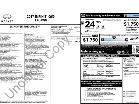 Used 2017 INFINITI Q50 2.0t w/ Moonroof Package image 20