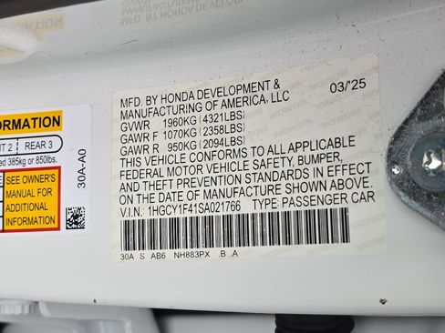 Certified 2025 Honda Accord SE image 33
