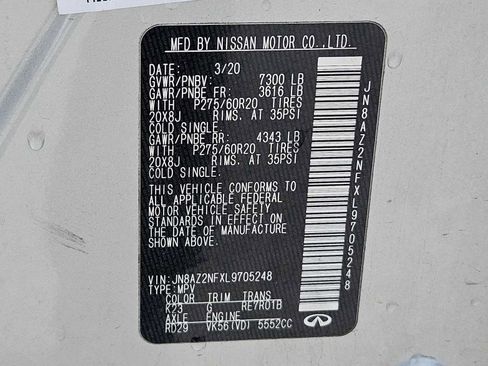 Used 2020 INFINITI QX80 Luxe w/ Proassist Package image 23