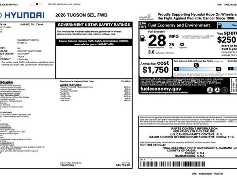Used 2026 Hyundai Tucson SEL FWD image 3