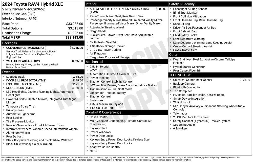 Used 2024 Toyota RAV4 XLE w/ Convenience Package AWD/4WD image 11