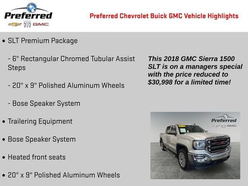 Certified 2018 GMC Sierra 1500 SLT w/ SLT Premium Package AWD/4WD image 2
