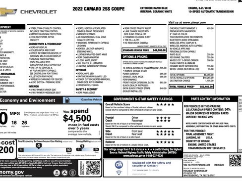 Used 2022 Chevrolet Camaro SS RWD image 3