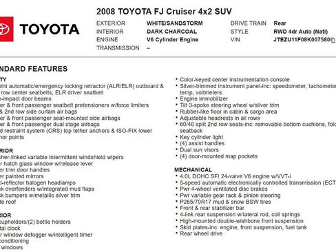 Used 2008 Toyota FJ Cruiser 2WD image 23