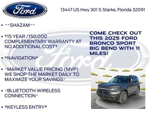 New 2025 Ford Bronco Sport Big Bend w/ Convenience Package AWD/4WD image 5