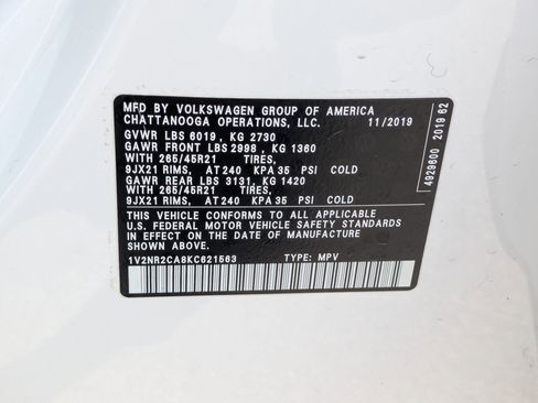 Used 2019 Volkswagen Atlas SEL Premium AWD/4WD image 33