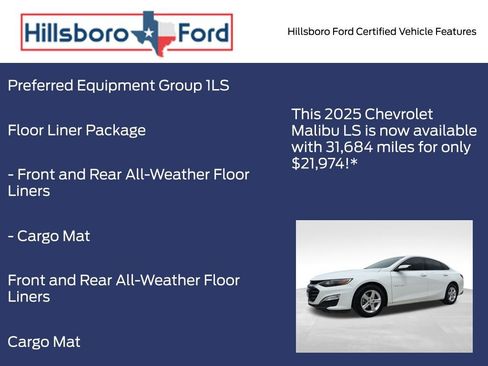 Used 2025 Chevrolet Malibu LS w/ LPO, Floor Liner Package FWD image 5