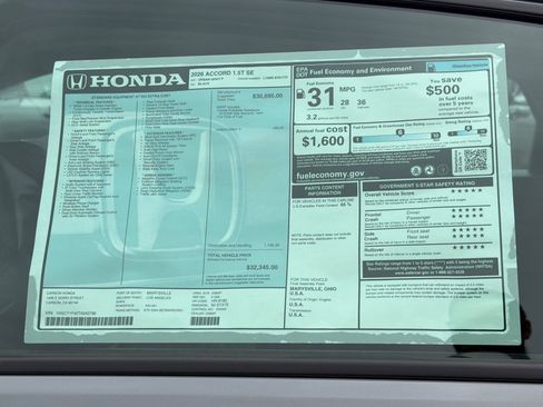 New 2026 Honda Accord SE image 32