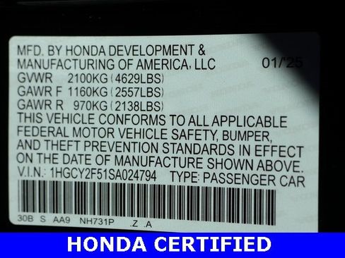 Certified 2025 Honda Accord Sport image 30