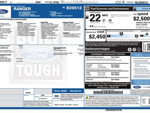 Used 2024 Ford Ranger XLT w/ Equipment Group 301A High RWD image 3