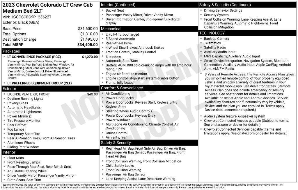 Used 2023 Chevrolet Colorado LT w/ LT Convenience Package RWD image 11