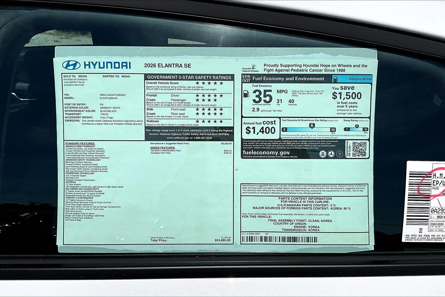 New 2026 Hyundai Elantra SE FWD image 14