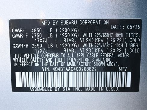 Certified 2025 Subaru Outback w/ Popular Package #1A image 35