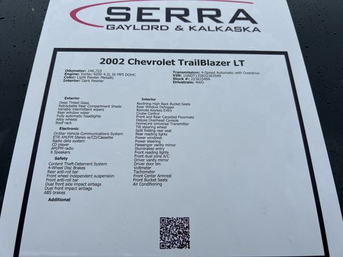 Used 2002 Chevrolet TrailBlazer LT w/ Driver Convenience Pkg AWD/4WD image 26