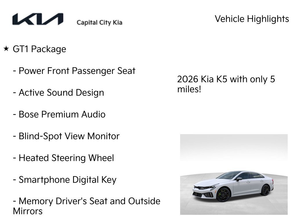 New 2026 Kia K5 GT w/ GT1 Package FWD image 7