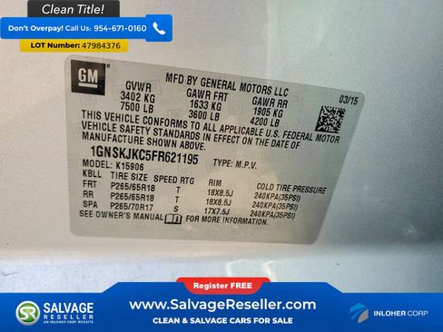 Used 2015 Chevrolet Suburban LT w/ Luxury Package image 17