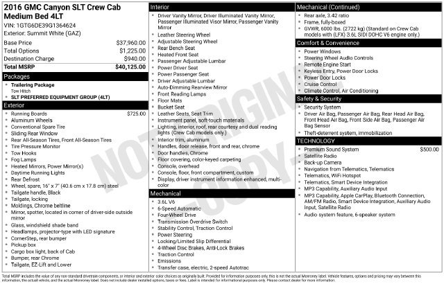 Used 2016 GMC Canyon SLT AWD/4WD image 36
