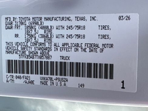 New 2026 Toyota Tundra SR RWD image 29