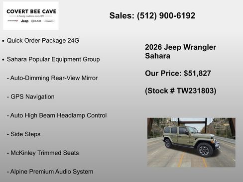 New 2026 Jeep Wrangler Unlimited Sahara AWD/4WD image 6