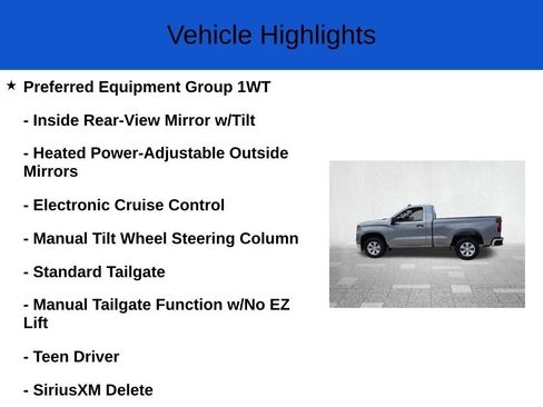 New 2025 Chevrolet Silverado 1500 W/T w/ WT Safety Package RWD image 3