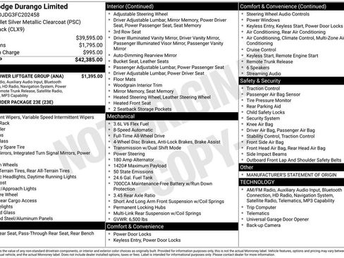 Used 2015 Dodge Durango Limited w/ Nav & Power Liftgate Group AWD/4WD image 2