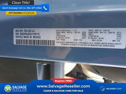 Used 2020 RAM ProMaster 3500 FWD image 17