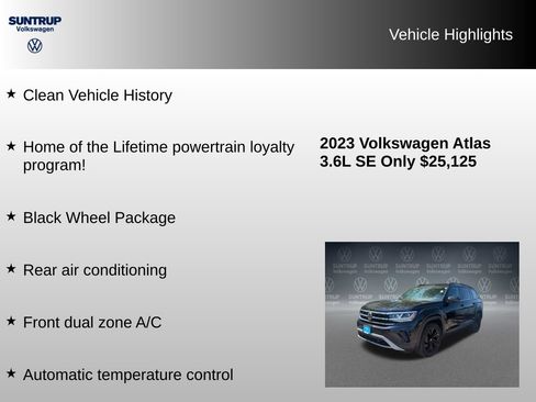 Used 2023 Volkswagen Atlas SE w/ Black Wheel Package FWD image 8
