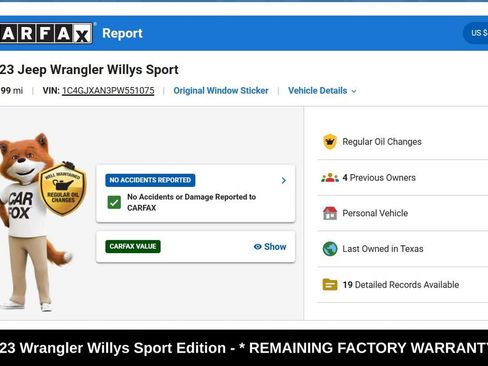 Used 2023 Jeep Wrangler Sport AWD/4WD image 9