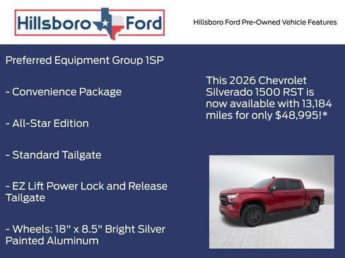 Used 2026 Chevrolet Silverado 1500 RST w/ RST All Star Premium Package RWD image 13