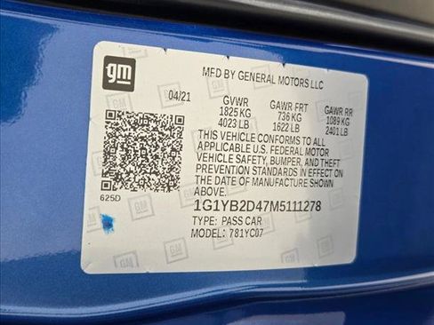 Used 2021 Chevrolet Corvette Stingray Preferred Cpe w/ Battery Protection Package RWD image 22