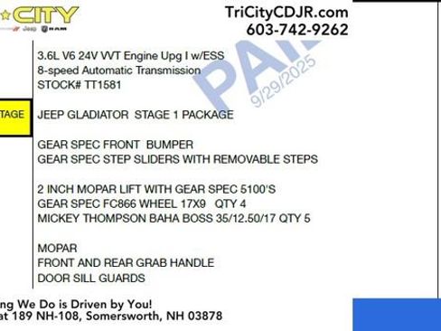 New 2025 Jeep Gladiator Sport image 11