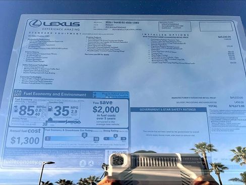 New 2026 Lexus RX 450h AWD image 22