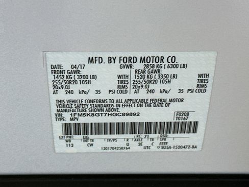 Used 2017 Ford Explorer Sport w/ Equipment Group 401A AWD/4WD image 12