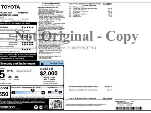 Used 2024 Toyota Sienna Platinum AWD/4WD image 4