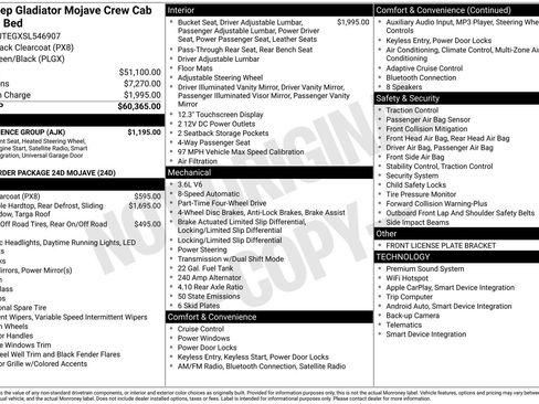 New 2025 Jeep Gladiator Mojave w/ Convenience Group AWD/4WD image 4