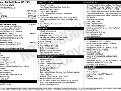 Certified 2022 Chevrolet TrailBlazer RS w/ Technology Package image 33