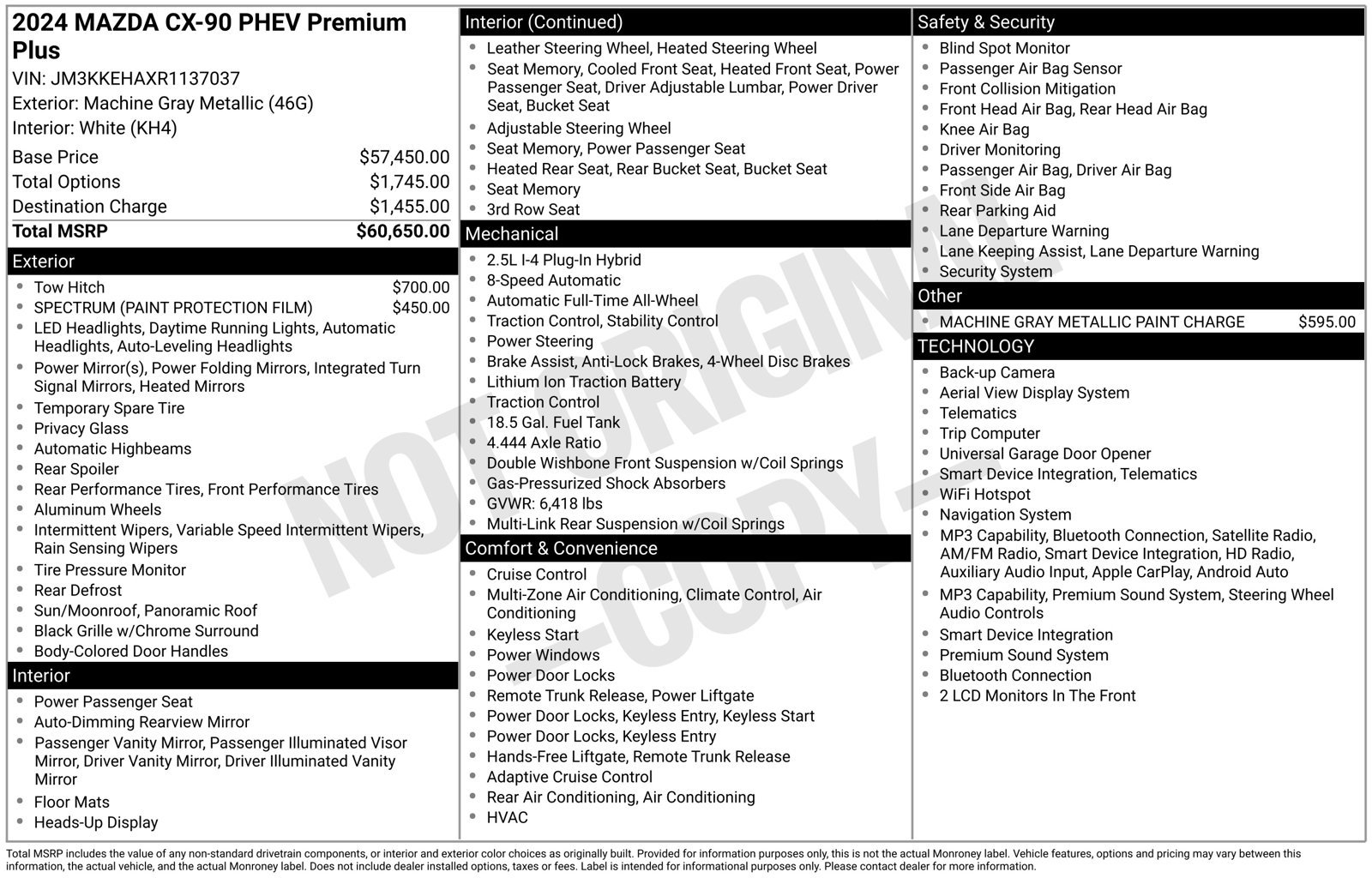 Used 2024 MAZDA CX-90 Plug-In Hybrid w/ Premium Plus AWD/4WD image 3