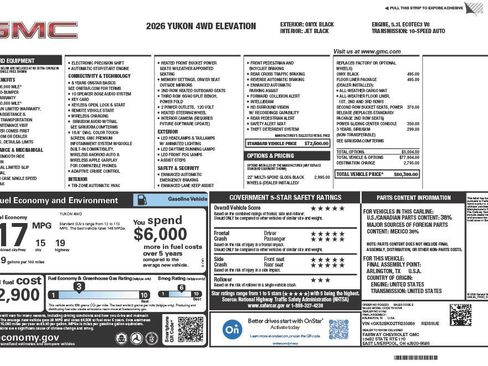New 2026 GMC Yukon Elevation w/ LPO, Floor Liner Package image 1