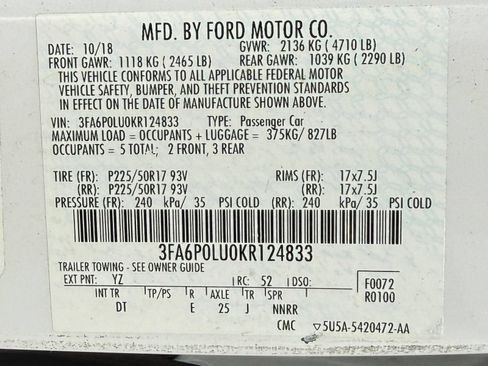 Used 2019 Ford Fusion SE FWD image 39