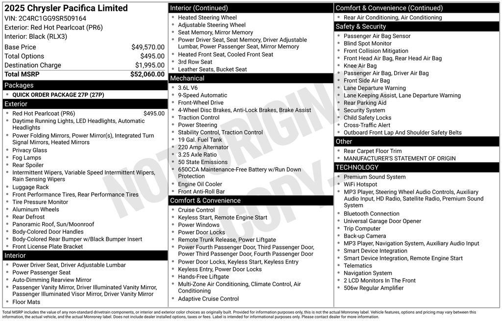 Used 2025 Chrysler Pacifica Limited FWD image 5