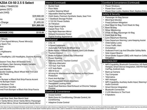 New 2026 MAZDA CX-50 AWD 2.5 S w/ Cargo Package image 6