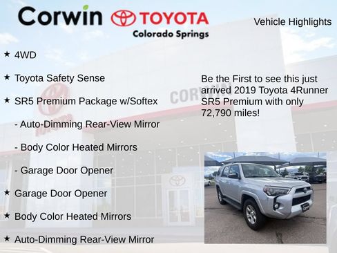 Used 2019 Toyota 4Runner 4WD image 4