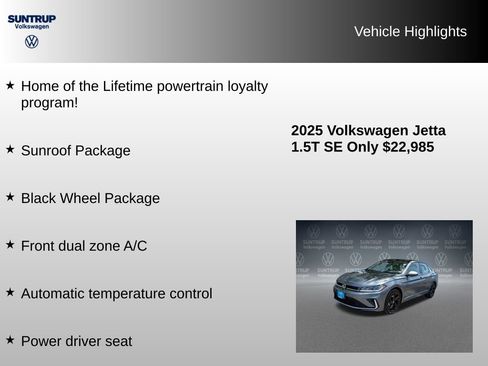 Used 2025 Volkswagen Jetta SE w/ Sunroof Package FWD image 8