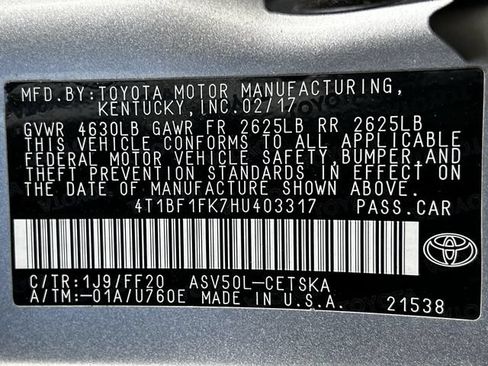 Used 2017 Toyota Camry SE FWD image 30