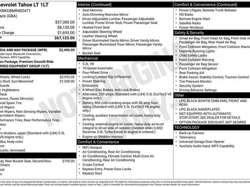 Used 2021 Chevrolet Tahoe LT w/ Rear Media and Nav Package image 9