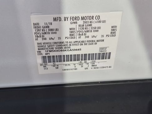 Used 2019 Ford Explorer XLT w/ Equipment Group 202A AWD/4WD image 35